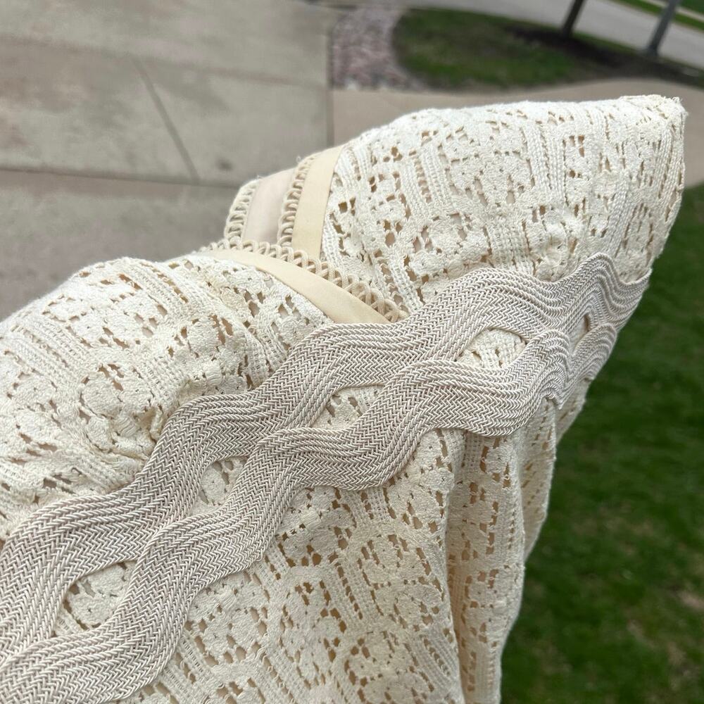 Vintage Phoebe Couture Women’s Silk Lined Cotton Dress Size 10 Cream - Picture 12 of 14